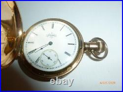 Antique Gold Filled Elgin 6261666 size 6 Pocket Watch Etched case