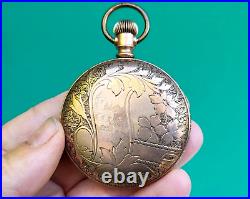 Antique Gold Filled Fahy Pocket Watch Case FITCH PAT April 22, 1879 Screw Bezel