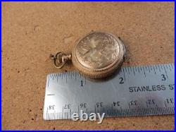 Antique Gold Filled Keystone Hunter Pocket Watch Case Waltham Bird Leaf #116