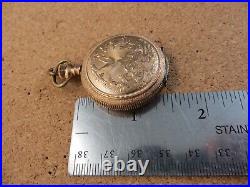 Antique Gold Filled Keystone Hunter Pocket Watch Case Waltham Bird Leaf #116