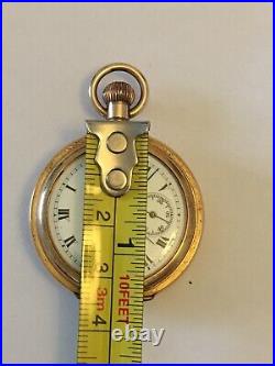 Antique Gold Plate Small Half Hunter Dennison Case Waltham Pocket Watch