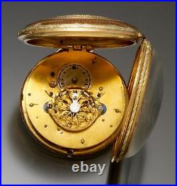 Antique Gold Verge Fusee Pocket Watch Ca1800 18k Repousse Swing Out Case