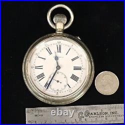 Antique Goliath 71mm Case C&B Cross & Beguelin Centennial Pocket Watch Swiss