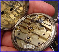 Antique Gustave Raymond Key Wind, Silver Case Pocket Watch-Running-Nice