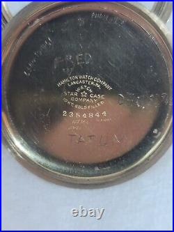 Antique HAMILTON 10 KT Gold Filled RR Open Face Pocket Watch Case-16 S! Great