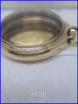 Antique HAMILTON 10 KT Gold Filled RR Open Face Pocket Watch Case-16 S! Great