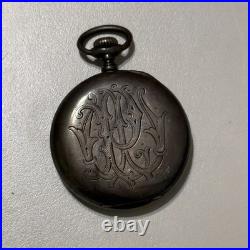 Antique H Muhrs Sons Phila Pocket Watch 0.935 Silver Case Engraved Nonworking