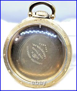 Antique Hamilton 10K GF Open Face Pocket Watch RR Case-16 S! GREAT