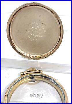 Antique Hamilton 10K G. F. Open Face Pocket Watch RR Case-16 S! GREAT