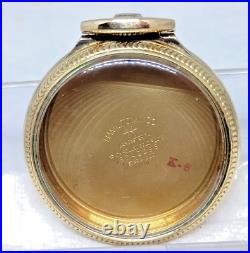 Antique Hamilton 10K G. Plate Open Face Pocket Watch RR Case-16 S! GREAT
