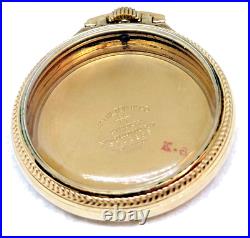 Antique Hamilton 10K G. Plate Open Face Pocket Watch RR Case-16 S! GREAT