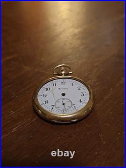 Antique Hamilton 12s 17j Pocket Watch 20 Year GF Montauk Case For Repair Runs