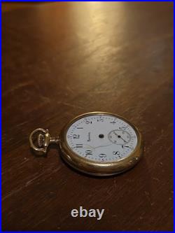 Antique Hamilton 12s 17j Pocket Watch 20 Year GF Montauk Case For Repair Runs