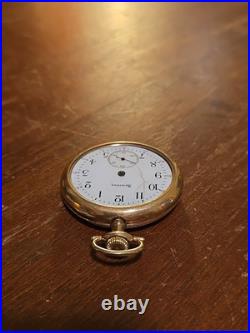 Antique Hamilton 12s 17j Pocket Watch 20 Year GF Montauk Case For Repair Runs