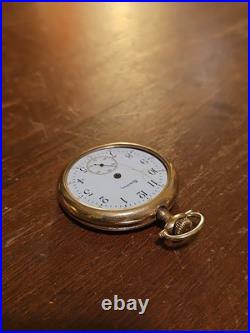 Antique Hamilton 12s 17j Pocket Watch 20 Year GF Montauk Case For Repair Runs
