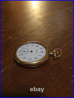 Antique Hamilton 12s 17j Pocket Watch 20 Year GF Montauk Case For Repair Runs