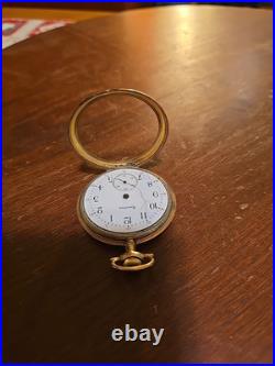 Antique Hamilton 12s 17j Pocket Watch 20 Year GF Montauk Case For Repair Runs