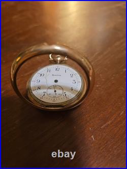 Antique Hamilton 12s 17j Pocket Watch 20 Year GF Montauk Case For Repair Runs