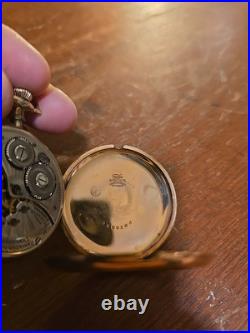 Antique Hamilton 12s 17j Pocket Watch 20 Year GF Montauk Case For Repair Runs