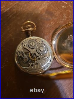 Antique Hamilton 12s 17j Pocket Watch 20 Year GF Montauk Case For Repair Runs