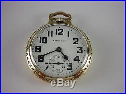 Antique Hamilton 16s 992B, 21 jewels Rail Road pocket watch. Wadsworth case 1948
