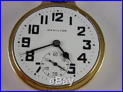 Antique Hamilton 16s 992B, 21 jewels Rail Road pocket watch. Wadsworth case 1948