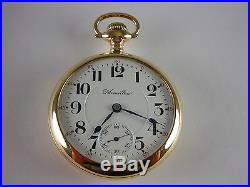 Antique Hamilton 940, 21 jewel Rail Road 18s pocket watch Gold filled case. 1914