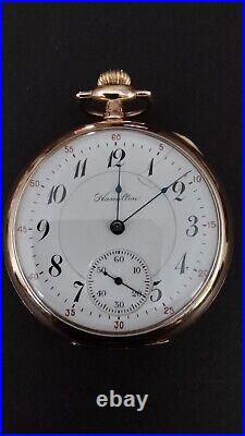 Antique Hamilton 972 Pocket Watch, 16 Size, 17-Jewel, Gold Filled Hinged Case