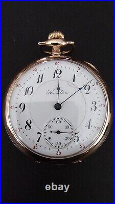 Antique Hamilton 972 Pocket Watch, 16 Size, 17-Jewel, Gold Filled Hinged Case