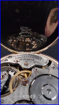 Antique Hamilton 972 Pocket Watch, 16 Size, 17-Jewel, Gold Filled Hinged Case