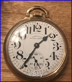 Antique Hamilton 992B 21 Jewel Railway Special Pocket Watch Gold-Filled Case