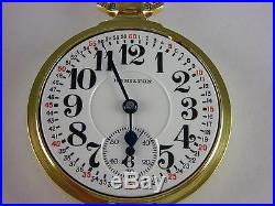 Antique Hamilton 992 16s 21 jewel Rail Road pocket watch original Wadsworth case