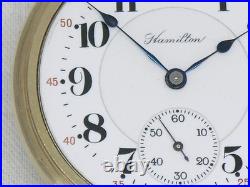 Antique Hamilton 992 21 Jewel Railroad Watch, 10k Gold Mainliner Case, Serviced