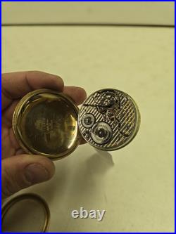 Antique Hamilton 992 21j 16s RR DRoller Pocket Watch 14KGF 25yr Case For Repair