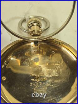 Antique Hamilton 992 21j 16s RR DRoller Pocket Watch 14KGF 25yr Case For Repair