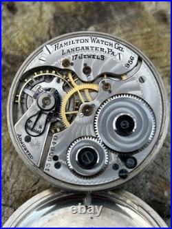 Antique Hamilton Grade 956 Pocket Watch 16s 17 Jewels 1921 Bass Case