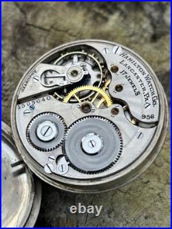 Antique Hamilton Grade 956 Pocket Watch 16s 17 Jewels 1921 Bass Case