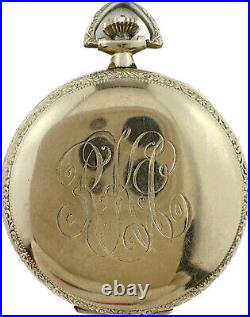 Antique Hamilton Open Face Pocket Watch Case 12 Size 25 Year White Gold Filled
