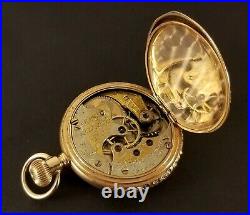 Antique Hampden/Dueber Pocket Watch Multi Color 14K Gold Hunter Case