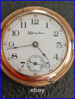 Antique Hampden Molly Stark 3/0sz Pocket Watch 7j RUN'S