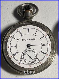 Antique Hampden Pocket Watch Runs Nickel Silver Case