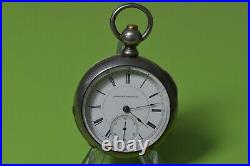 Antique Hampden Watch Co. Pocket Watch Key Wind Coin Silver Case