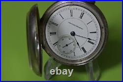 Antique Hampden Watch Co. Pocket Watch Key Wind Coin Silver Case