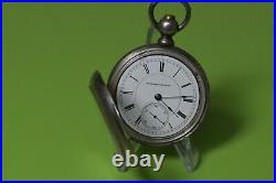 Antique Hampden Watch Co. Pocket Watch Key Wind Coin Silver Case