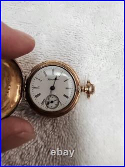 Antique Hampton Dueber Pocket Watch Brass Floral 5891374 Parts Repair