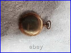 Antique Hampton Dueber Pocket Watch Brass Floral 5891374 Parts Repair