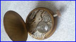 Antique Heavy Brass Goliath Cased Travelling Swiss 8 Day Pocket Watch