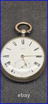 Antique Hessle W. Wainman Pocket Watch Silver Case Key Wind Roman Numeral