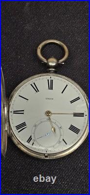 Antique Hessle W. Wainman Pocket Watch Silver Case Key Wind Roman Numeral