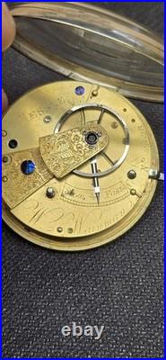 Antique Hessle W. Wainman Pocket Watch Silver Case Key Wind Roman Numeral